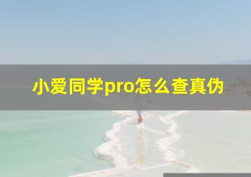 小爱同学pro怎么查真伪