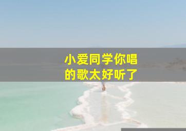 小爱同学你唱的歌太好听了