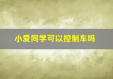 小爱同学可以控制车吗