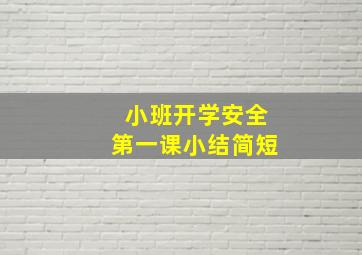 小班开学安全第一课小结简短