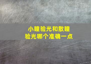 小瞳验光和散瞳验光哪个准确一点