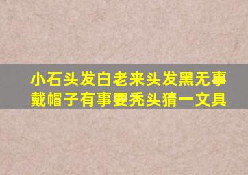 小石头发白老来头发黑无事戴帽子有事要秃头猜一文具