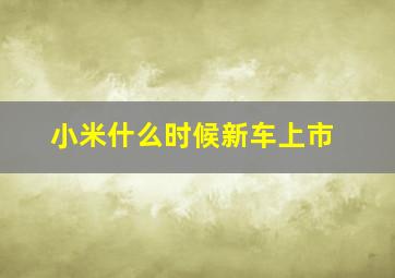 小米什么时候新车上市