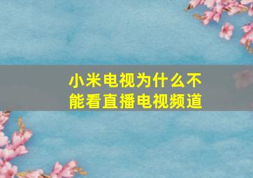 小米电视为什么不能看直播电视频道