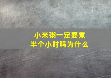 小米粥一定要煮半个小时吗为什么