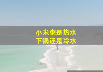 小米粥是热水下锅还是冷水