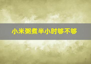 小米粥煮半小时够不够