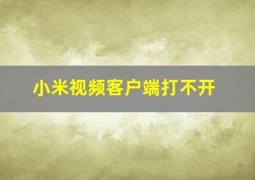 小米视频客户端打不开