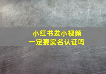 小红书发小视频一定要实名认证吗