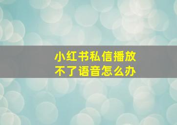 小红书私信播放不了语音怎么办