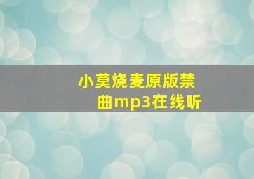 小莫烧麦原版禁曲mp3在线听