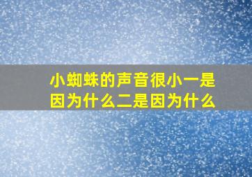 小蜘蛛的声音很小一是因为什么二是因为什么