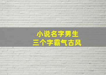 小说名字男生三个字霸气古风