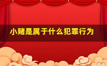 小赌是属于什么犯罪行为