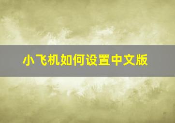 小飞机如何设置中文版