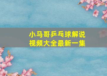 小马哥乒乓球解说视频大全最新一集