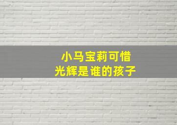 小马宝莉可惜光辉是谁的孩子