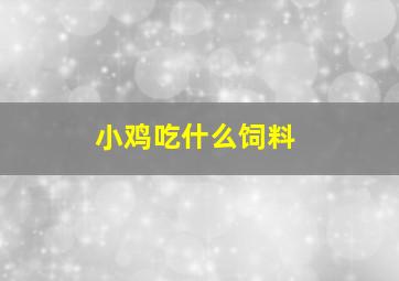 小鸡吃什么饲料