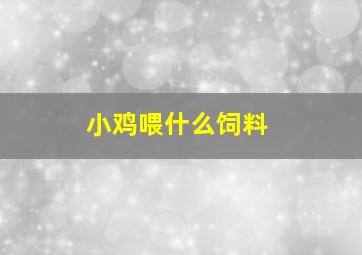 小鸡喂什么饲料