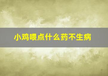 小鸡喂点什么药不生病