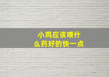 小鸡应该喂什么药好的快一点