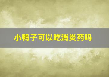 小鸭子可以吃消炎药吗