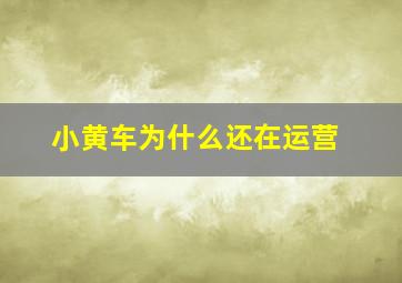 小黄车为什么还在运营