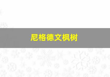 尼格德文枫树