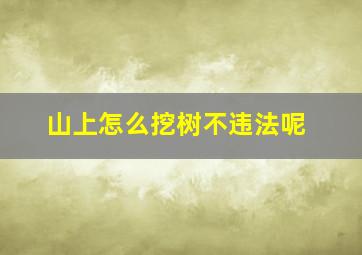 山上怎么挖树不违法呢