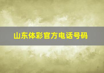 山东体彩官方电话号码