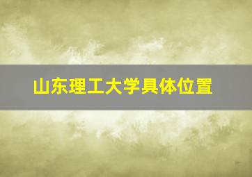 山东理工大学具体位置