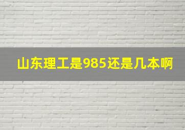 山东理工是985还是几本啊