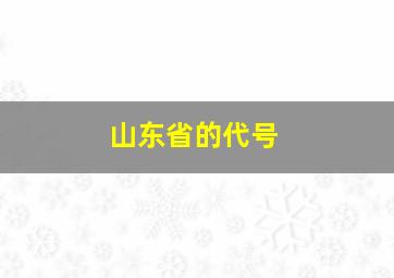 山东省的代号