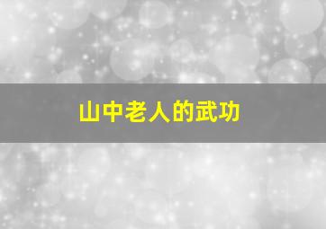 山中老人的武功