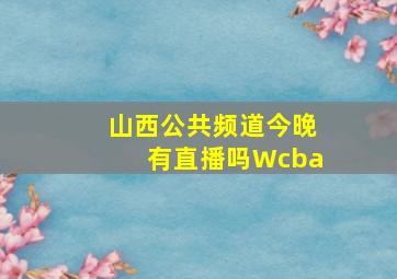 山西公共频道今晚有直播吗Wcba