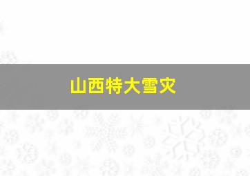 山西特大雪灾