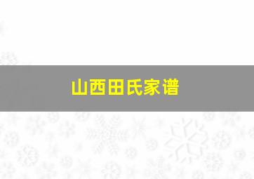 山西田氏家谱