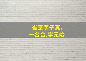 崔寔字子真,一名台,字元始