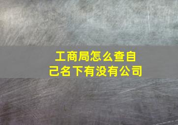 工商局怎么查自己名下有没有公司