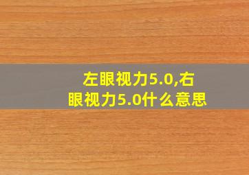 左眼视力5.0,右眼视力5.0什么意思