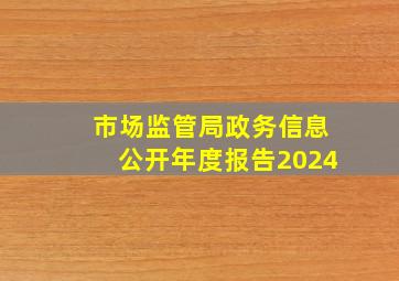 市场监管局政务信息公开年度报告2024