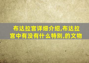 布达拉宫详细介绍,布达拉宫中有没有什么特别,的文物