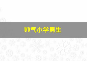 帅气小学男生