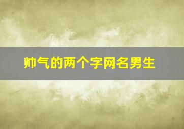 帅气的两个字网名男生