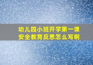 幼儿园小班开学第一课安全教育反思怎么写啊