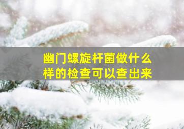 幽门螺旋杆菌做什么样的检查可以查出来