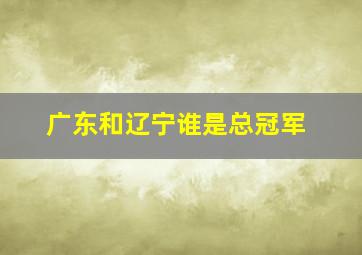 广东和辽宁谁是总冠军