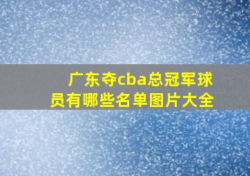 广东夺cba总冠军球员有哪些名单图片大全