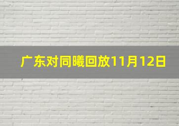 广东对同曦回放11月12日