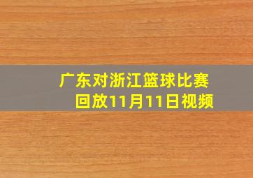 广东对浙江篮球比赛回放11月11日视频